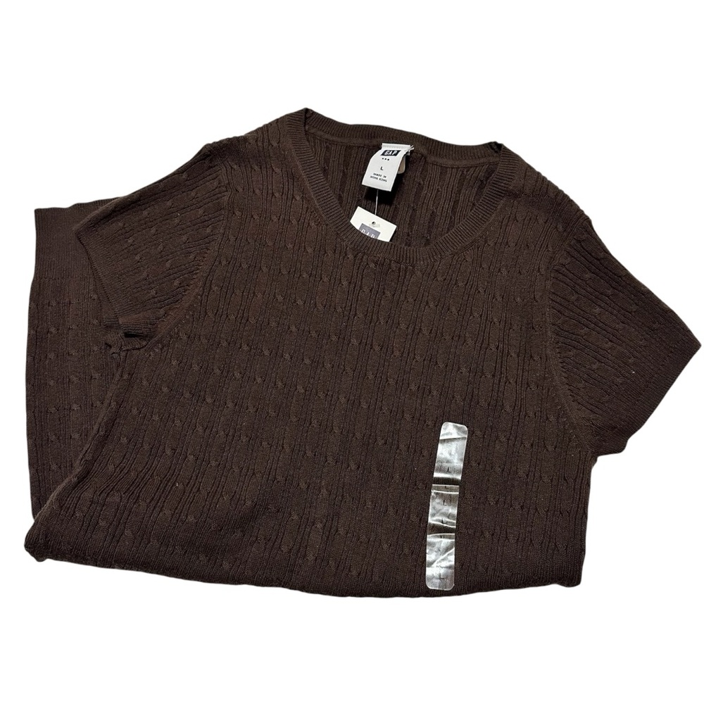 GAP NWT Women’s Chocolate Brown Cable Knit Sweater SZ L